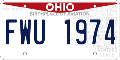 OH license plate FWU1974