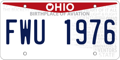 OH license plate FWU1976