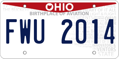 OH license plate FWU2014