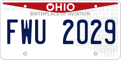 OH license plate FWU2029