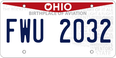 OH license plate FWU2032