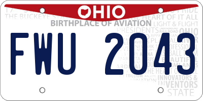 OH license plate FWU2043