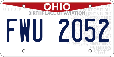 OH license plate FWU2052