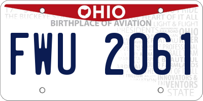 OH license plate FWU2061