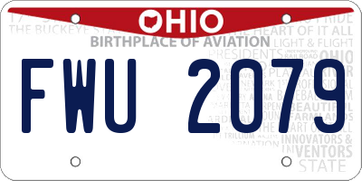 OH license plate FWU2079