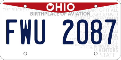 OH license plate FWU2087