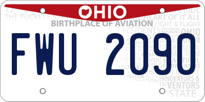 OH license plate FWU2090