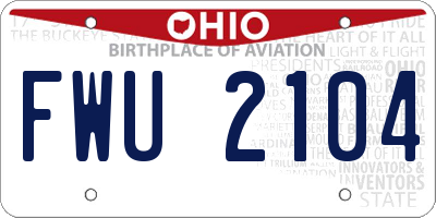 OH license plate FWU2104
