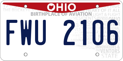 OH license plate FWU2106