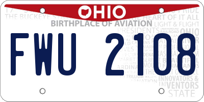 OH license plate FWU2108