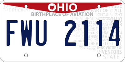 OH license plate FWU2114