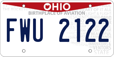OH license plate FWU2122