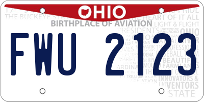 OH license plate FWU2123