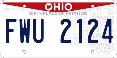 OH license plate FWU2124