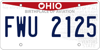 OH license plate FWU2125
