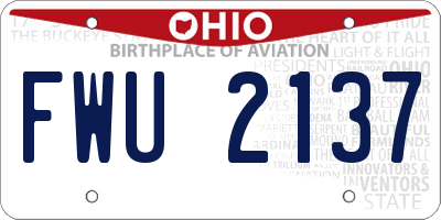 OH license plate FWU2137