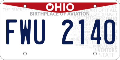 OH license plate FWU2140