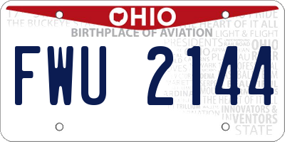 OH license plate FWU2144