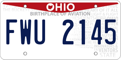 OH license plate FWU2145