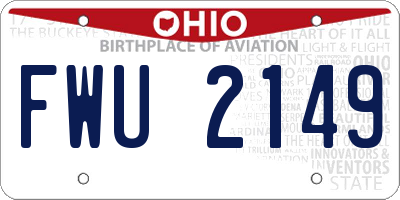 OH license plate FWU2149