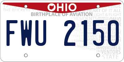 OH license plate FWU2150