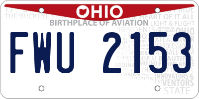 OH license plate FWU2153
