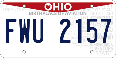 OH license plate FWU2157