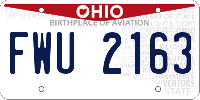 OH license plate FWU2163