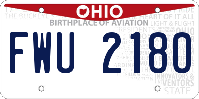 OH license plate FWU2180