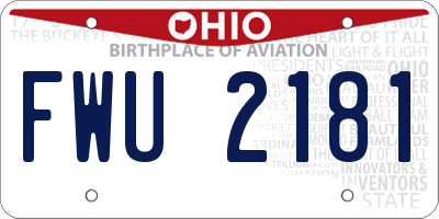 OH license plate FWU2181