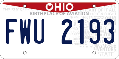 OH license plate FWU2193