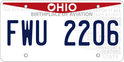 OH license plate FWU2206