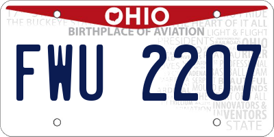 OH license plate FWU2207