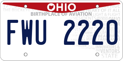 OH license plate FWU2220