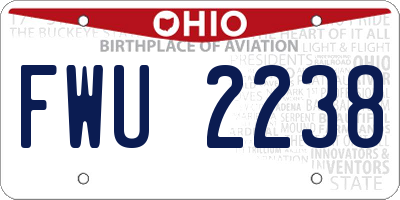 OH license plate FWU2238