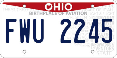 OH license plate FWU2245