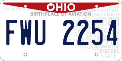 OH license plate FWU2254