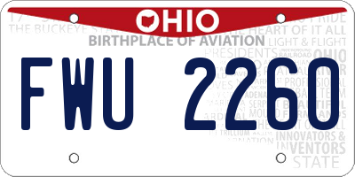 OH license plate FWU2260