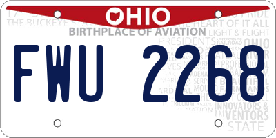OH license plate FWU2268