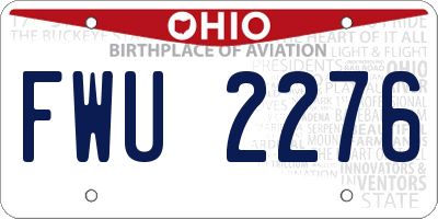 OH license plate FWU2276