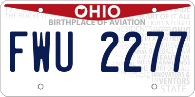 OH license plate FWU2277