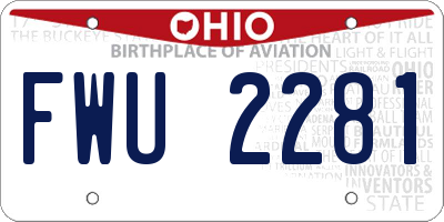 OH license plate FWU2281