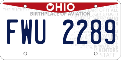 OH license plate FWU2289