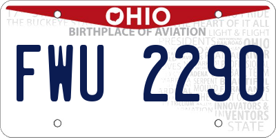 OH license plate FWU2290