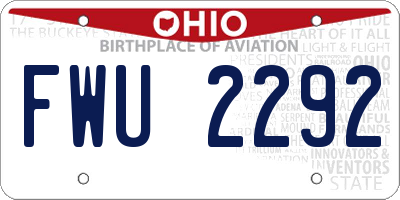 OH license plate FWU2292