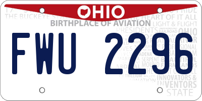 OH license plate FWU2296