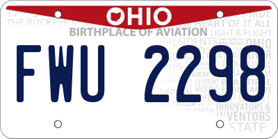 OH license plate FWU2298