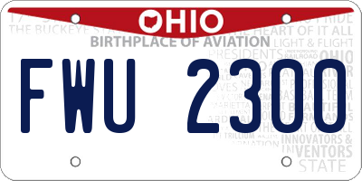 OH license plate FWU2300
