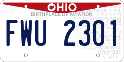OH license plate FWU2301