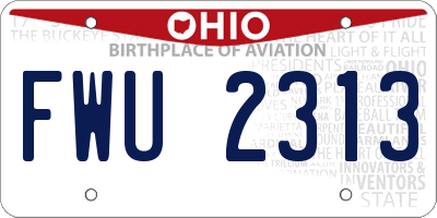 OH license plate FWU2313